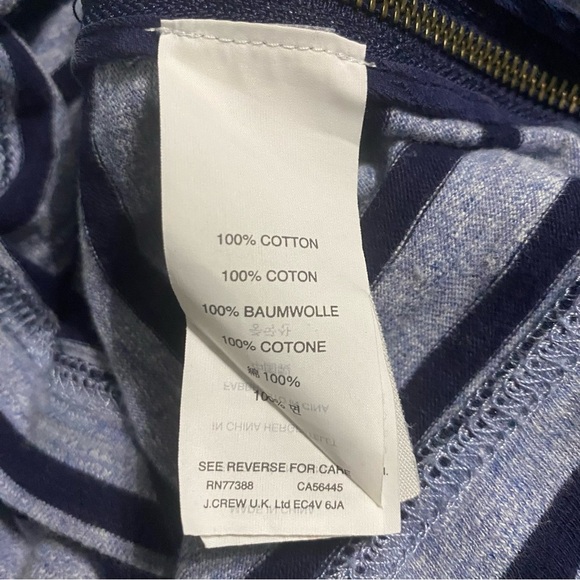 J.Crew Striped Side Zip T-Shirt Dress Heather Blue Casual - Picture 7 of 7
